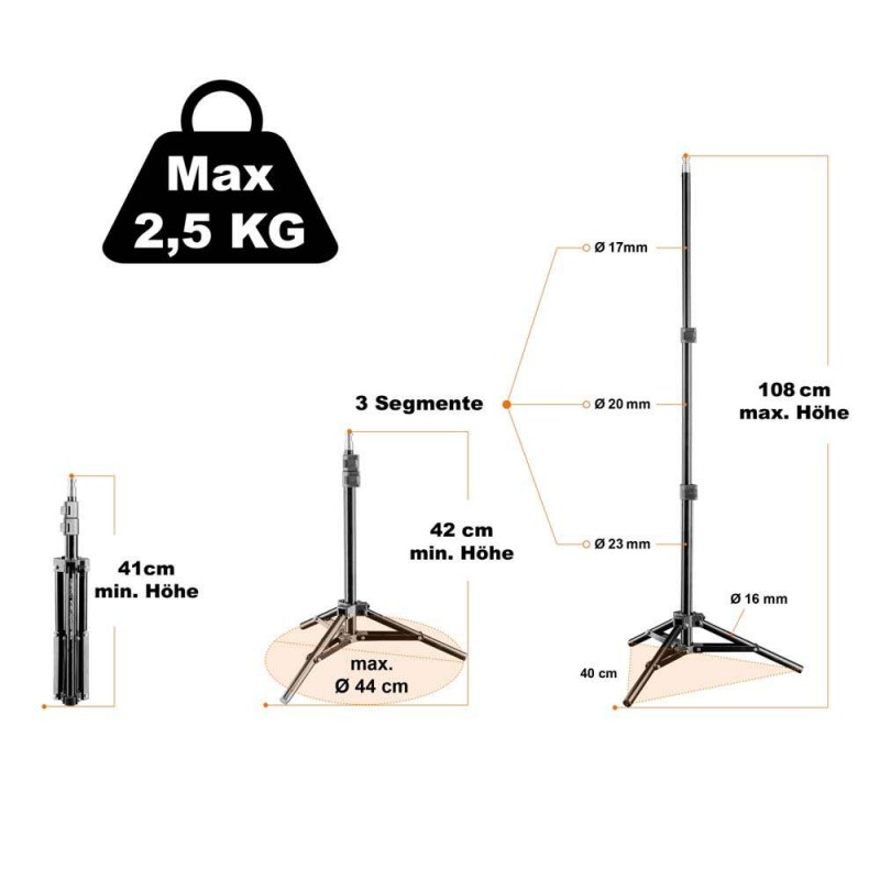 Walimex WT-802 Lamp Tripod, 108cm walimex pro W-12524