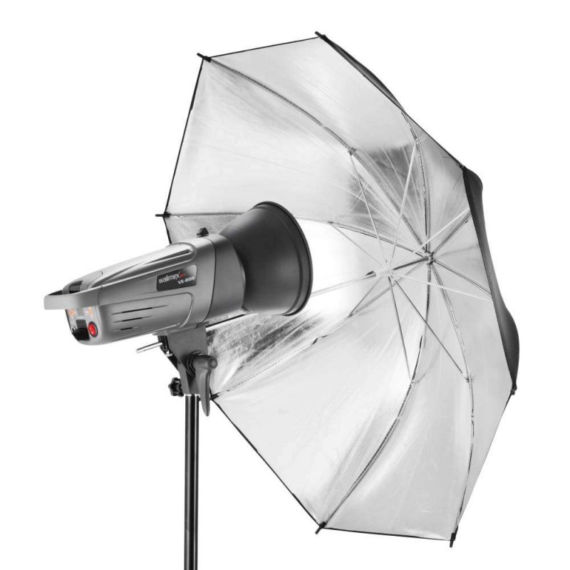 Studijski odbojni dežnik, srebrn 84 cm walimex W-12139