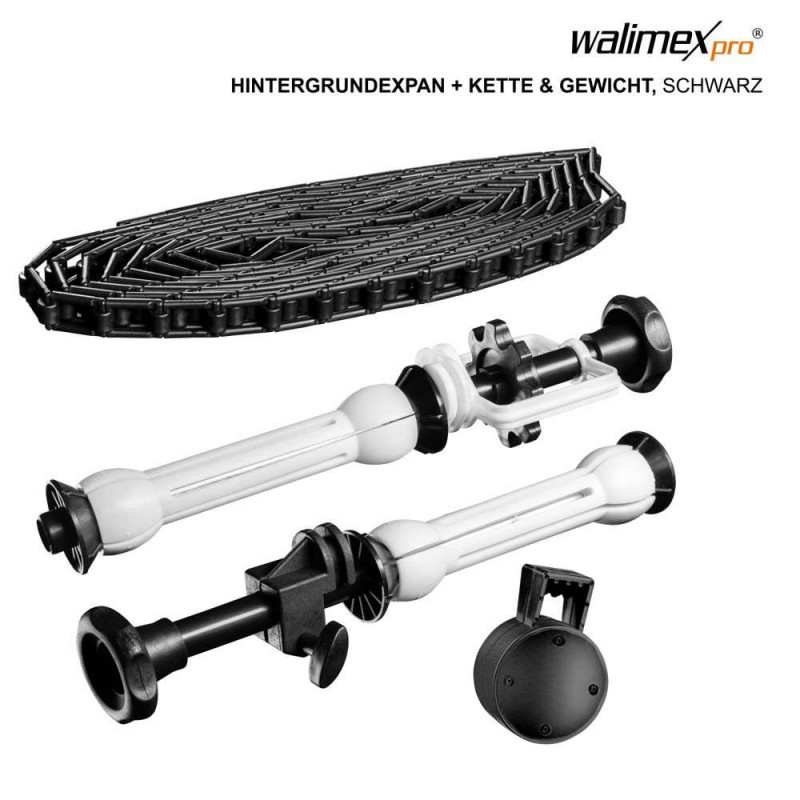 Nosilec za papirnato foto ozadje walimex pro, 2 v setu, črn 14955 walimex pro W-14955