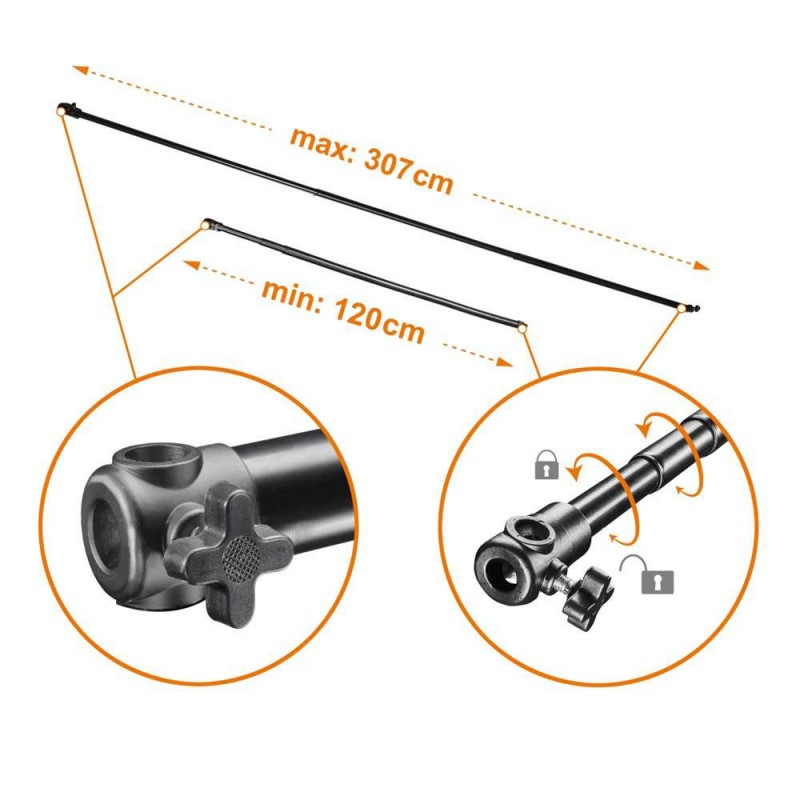 Telescopic Background Crossbar Walimex pro, 120-307cm, 15228 walimex pro W-15228