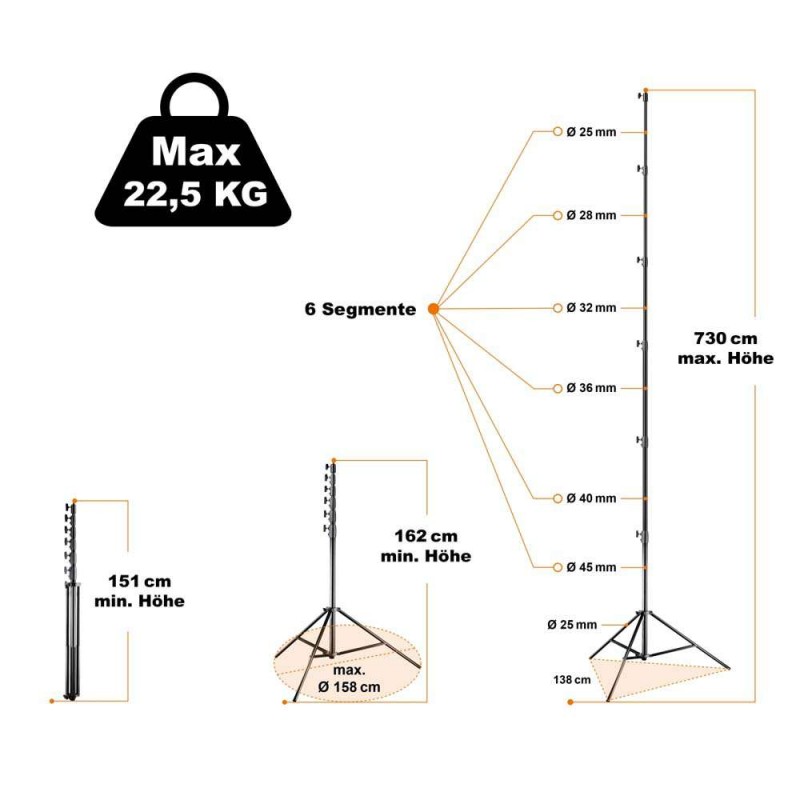 Walimex pro lamp stand Jumbo AIR, 730cm walimex pro W-16331