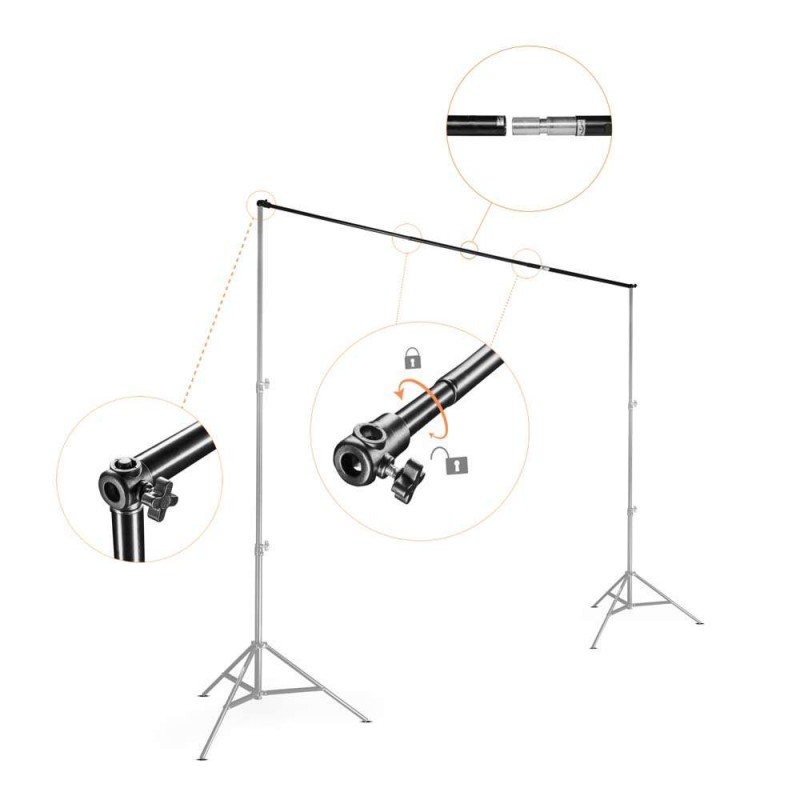 Telescopic Background Crossbar Walimex pro 224-400cm, 16336 walimex pro W-16336