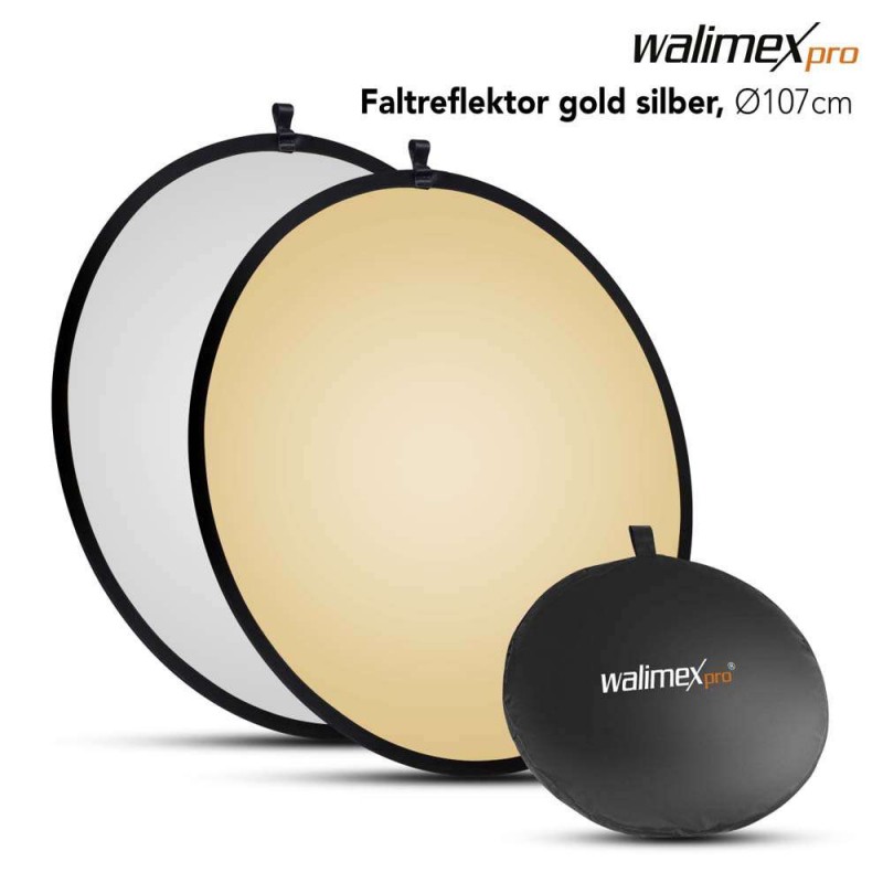 Walimex Foldable Reflector golden/silver, Ø107cm walimex pro W-17690