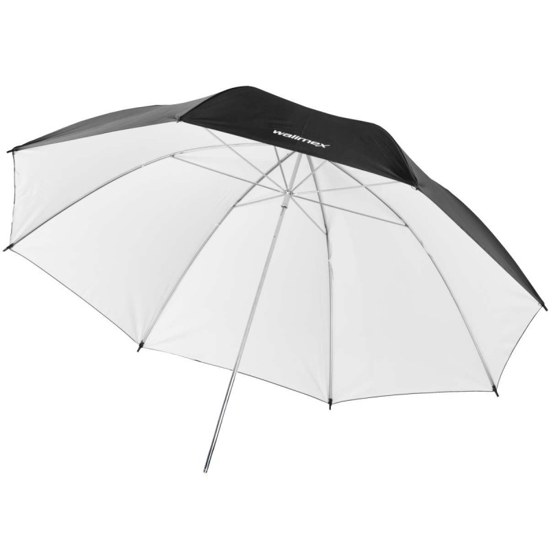 Studijski odbojni dežnik Walimex pro Reflex - bel/črn, 109 cm walimex pro W-17658