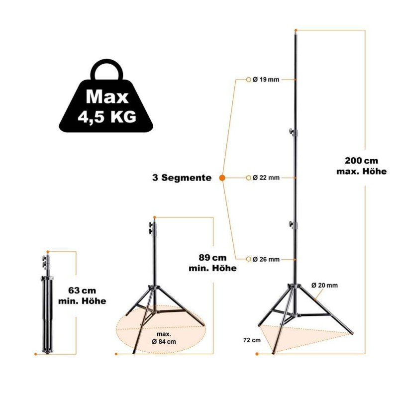 Walimex pro AIR 200 Lamp Stand, 200cm walimex pro W-18266