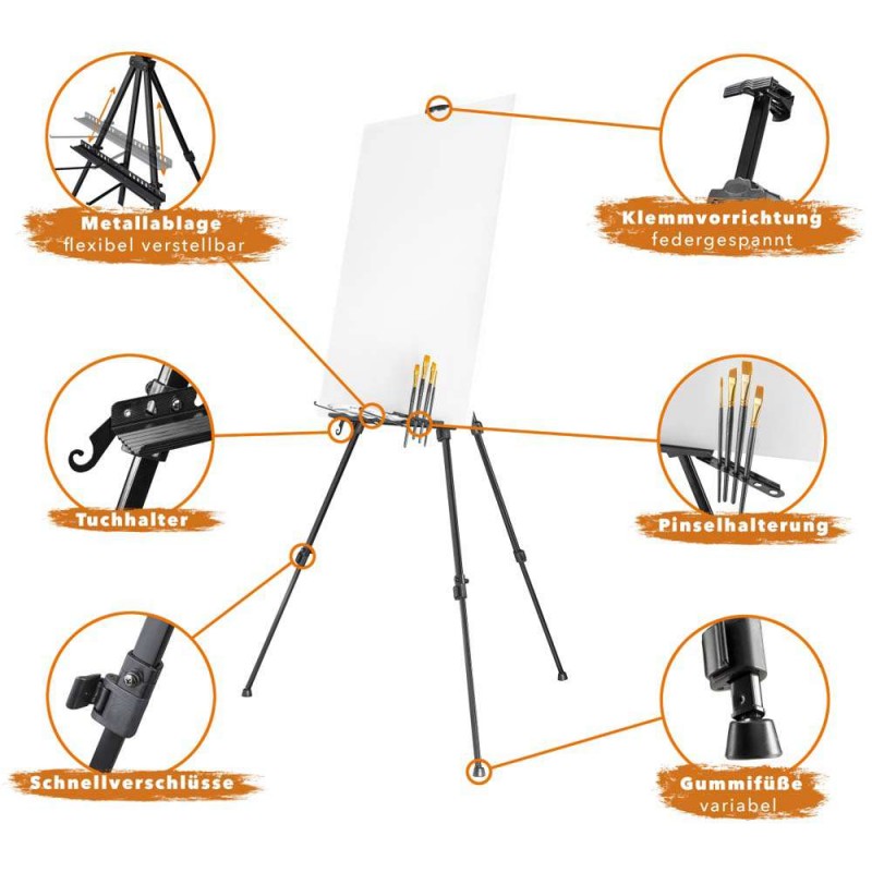 Slikarsko stojalo Walimex pro Studio XL 180cm, štafelaj, prenosno, zložljivo walimex pro W-21453