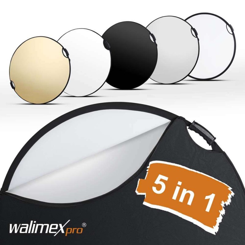 Walimex pro 5in1 Foldable Reflector Wavy comfort 107cm with Handles walimex pro W-22461