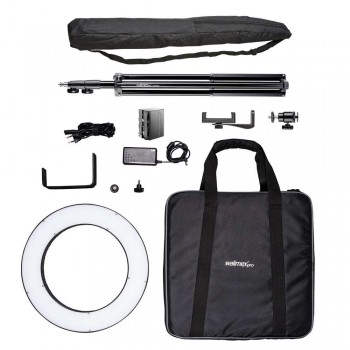 Walimex pro LED Ring light 380 Bi Color Set inkl. Lampe stativ and Battery