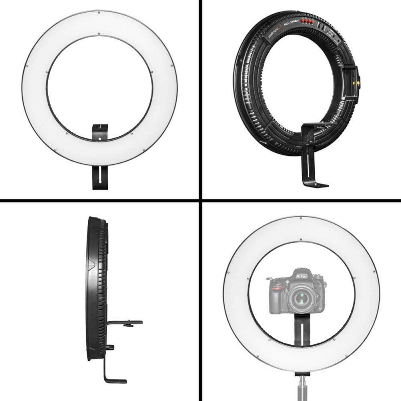 Walimex pro LED obročna luč 380 Bi Color Set s stojalom in baterijo walimex pro Walimex pro LED obročna luč 380 Bi Color Set s stojalom in baterijo walimex pro W-22474