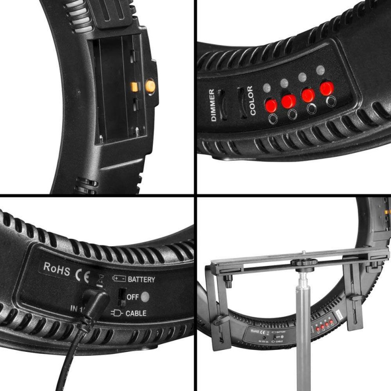 Walimex pro LED Ring Light 500 Bi Color Set inkl. Lamp stativ walimex pro W-22473
