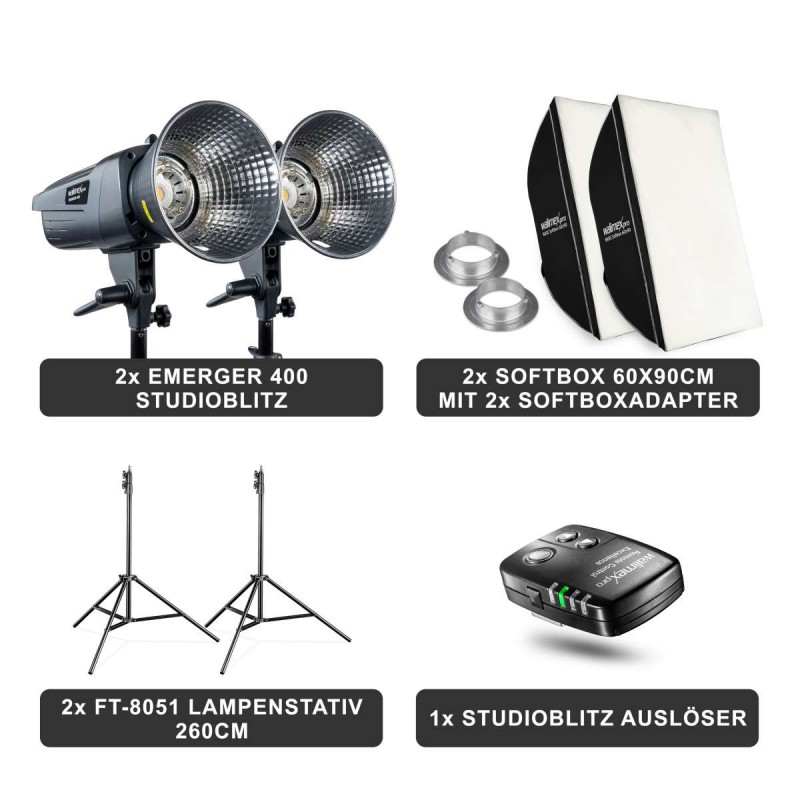 Walimex Studioset pro Emerger 400 + Remote Trigger walimex pro W-23380