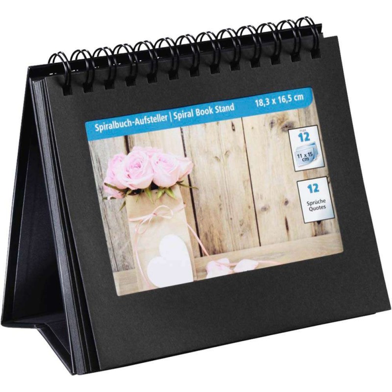 Spiral Book Stand Hama 11x15 for 12 Bilder, black 2470 Hama D-371471