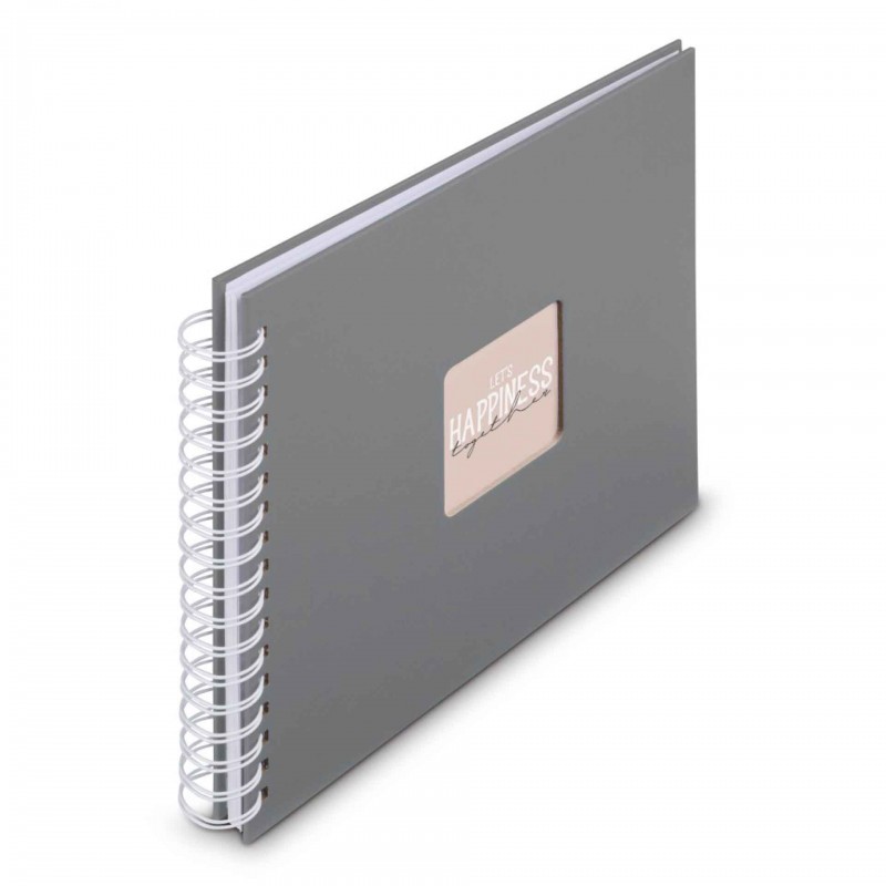 Photo Album Hama Fine Art, Spiral, stone grey, 28x24 cm, 50 white pages, 9837
