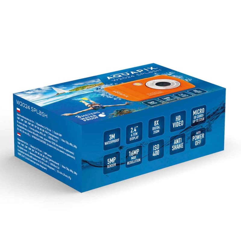 Digitalni fotoaparat Easypix Aquapix W2024 Splash, oranžen Easypix D-804813