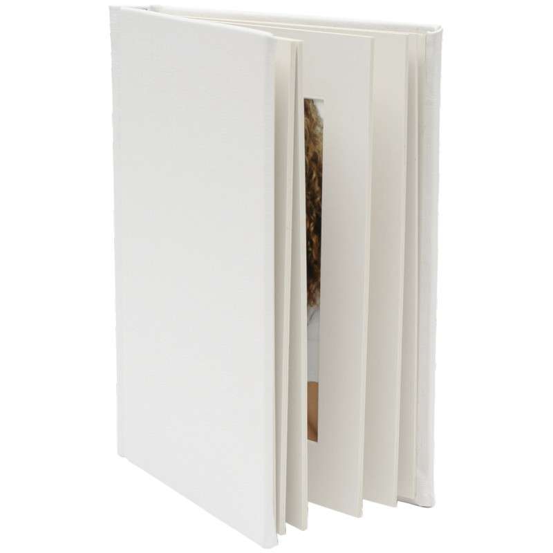 Foto album za slike Deknudt s paspartujem, bel, usnjen, 13x18cm, za 10 fotografij, A66DA1 10PH (D-141115-1)