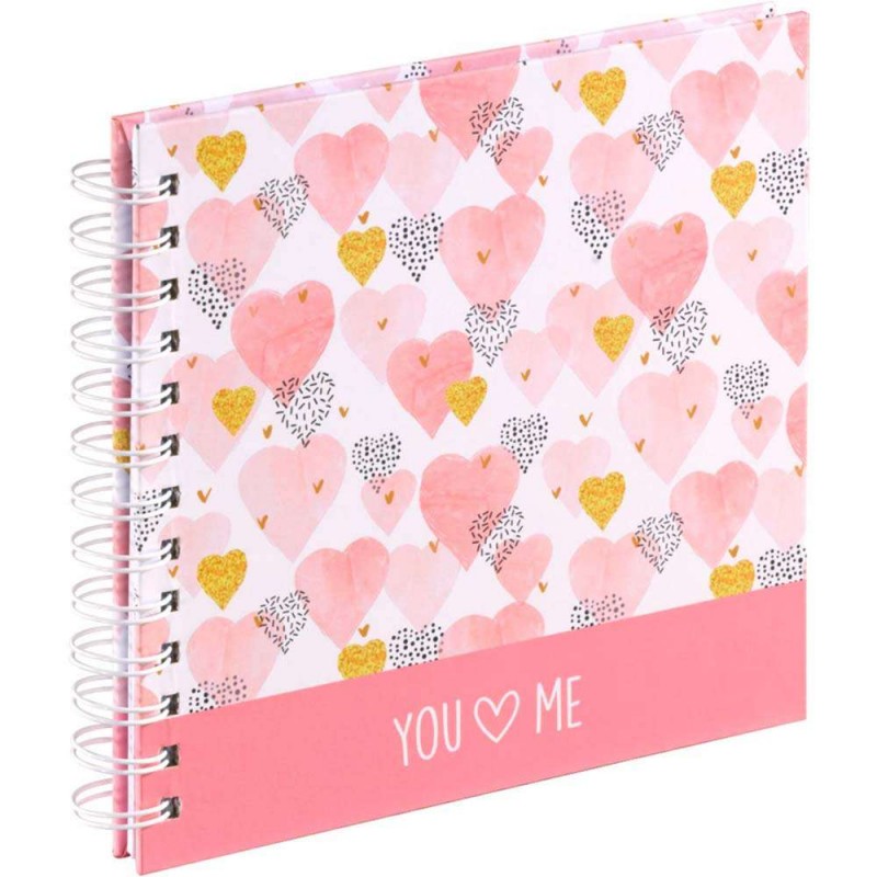 Photo Album Hama Hearts Spiral, pink, 19x18 cm, 30 white pages, 2784 Hama D-518576