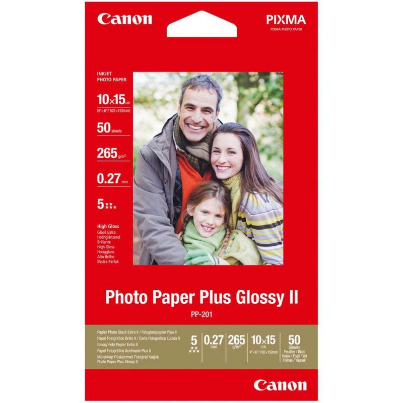Photo paper Canon PP-201 Plus Glossy II, 275g, 10x15 cm, 50 sheets 2311B003 Canon D-218673