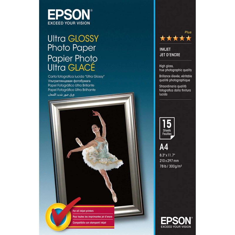 Photo paper Epson Ultra Glossy, 300g, A4, 15 Sheets C13S041927 Epson D-826068