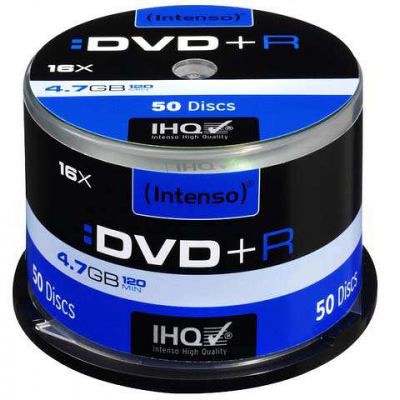 DVD+R 4,7GB 16x Speed, Cakebox, Intenso, 1x50 Intenso D-218302