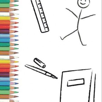 Folder, folder, album for 2 photos up to 15x20 cm, children, colored pencils