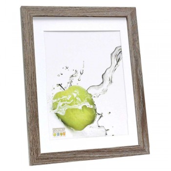 Okvir za fotografije Deknudt, 18x24cm, lesen, sivo-rjav, s paspartujem, S66KH3 P1