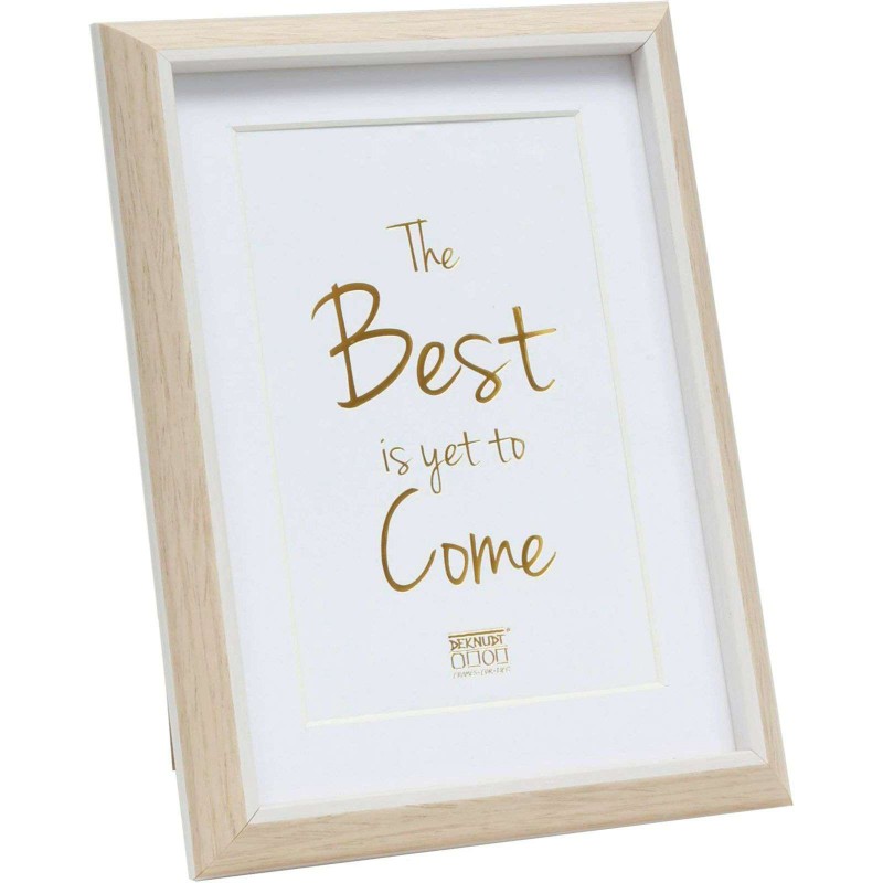 Photo frame Deknudt Resin, 18x24cm, nature/white, plastic with Passepartout, S46WG3 P1 (D-595149)