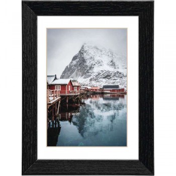 Okvir za fotografije Hama Oslo, 15x20cm, črn, lesen z paspartujem 175948 Okvir za fotografije Hama Oslo, 15x20cm, črn, lesen z paspartujem 175948