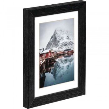 Okvir za fotografije Hama Oslo, 15x20cm, črn, lesen z paspartujem 175948 Okvir za fotografije Hama Oslo, 15x20cm, črn, lesen z paspartujem 175948