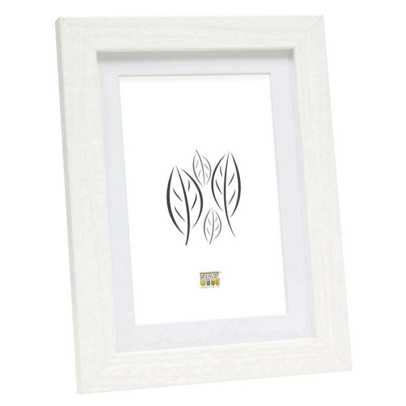 Photo frame Deknudt, 15x20cm, white, Wood with Passepartout, S66KF1 P1 (D-565448)