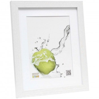 Okvir za slike Deknudt, 18x24cm, bel, lesen s paspartujem, S66KF1 P1