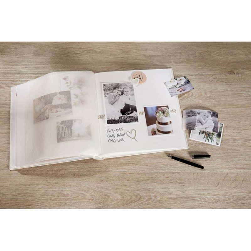 Poročni foto album za slike Walther Bleeding Heart 28x30,5 50 white Pages Wedding UH202 Walther D-276439