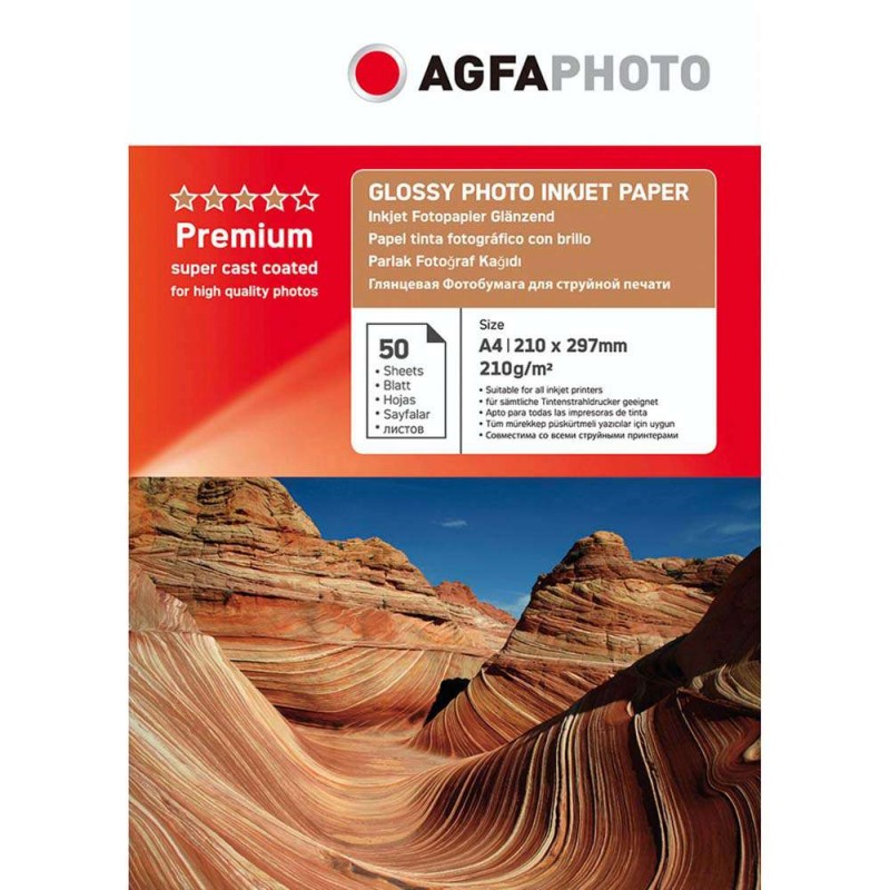 Professional photo paper AgfaPhoto Glossy, 210g, A4, 50 Sheets AP21050A4N (D-522167)