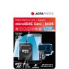 Spominska kartica AgfaPhoto MicroSDXC UHS-I 64GB High Speed C10 U3 V30 + Adapter