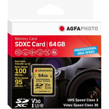 Spominska kartica AgfaPhoto SDXC UHS I 64GB Professional High Speed 10606 Spominska kartica AgfaPhoto SDXC UHS I 64GB Professional High Speed 10606