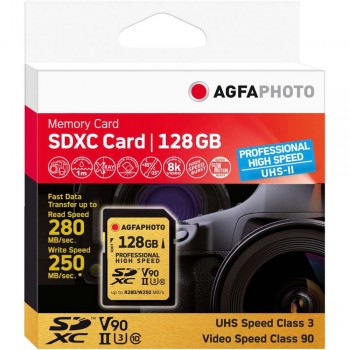 Spominska kartica AgfaPhoto SDXC UHS II 128GB Professional High Speed U3 V90 10622 Spominska kartica AgfaPhoto SDXC UHS II 128GB Professional High Speed U3 V90 10622