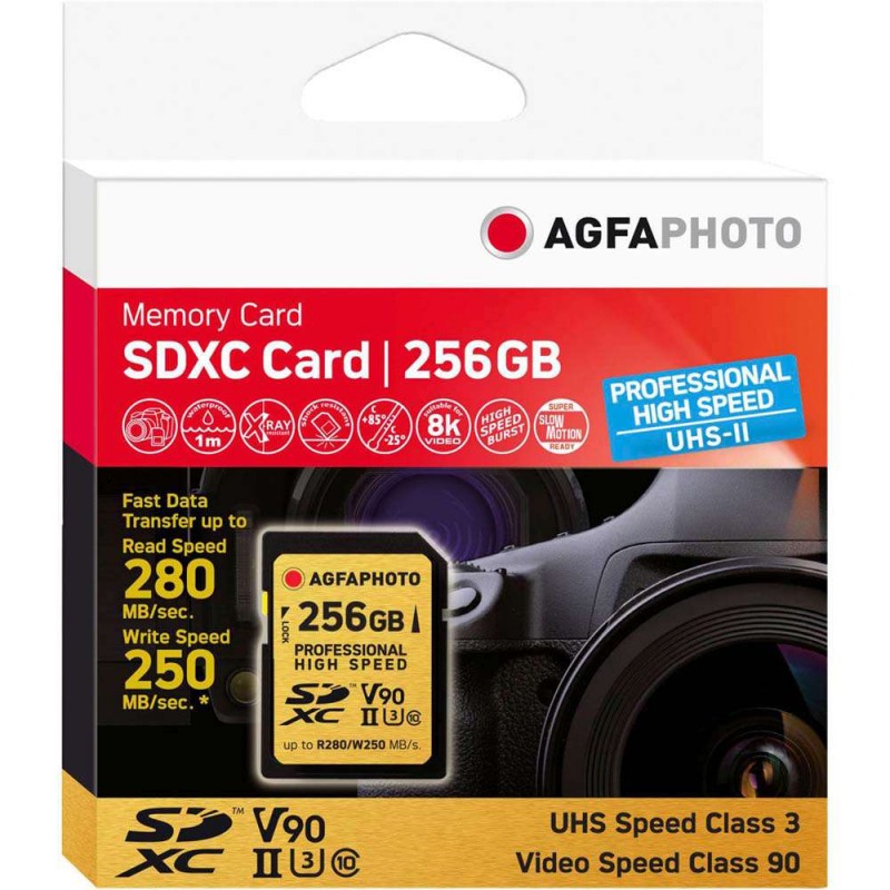 Spominska kartica AgfaPhoto SDXC UHS II 256GB Professional High Speed U3 V90, 10623 (D-488469)