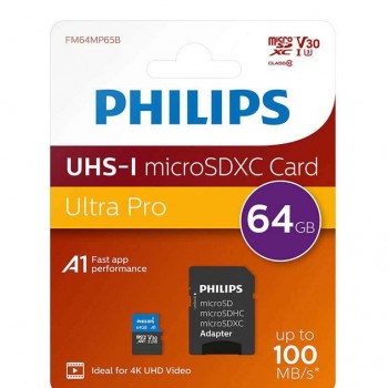 Spominska kartica Philips microSDXC 64GB V30 UHS-I U3 Spominska kartica Philips microSDXC 64GB V30 UHS-I U3