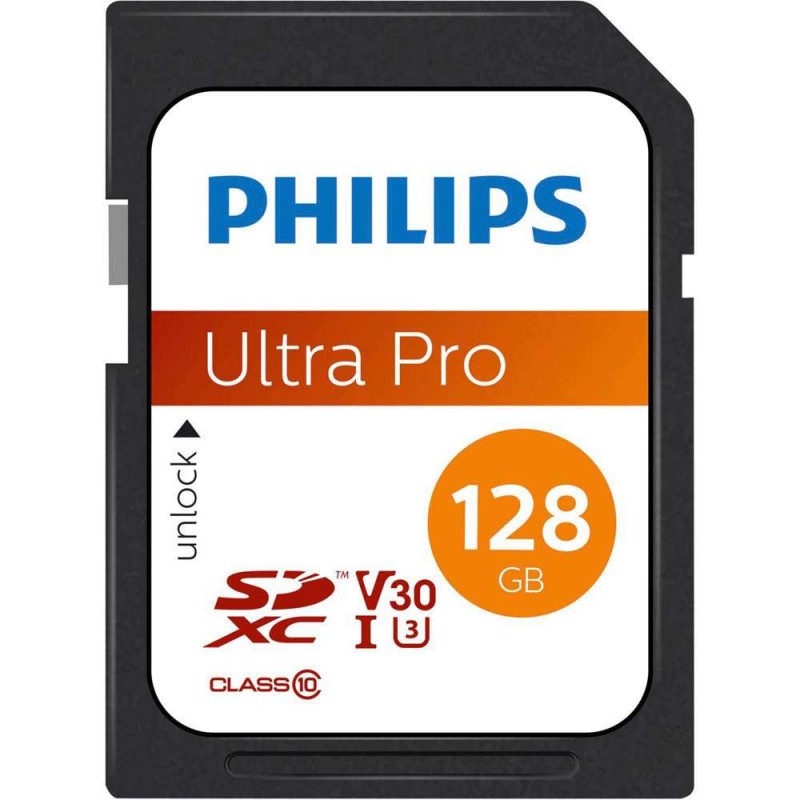 Memory card Philips SDXC 128GB Class 10 UHS-I U3 V30 A1, FM12SD65B/00 (D-512402)