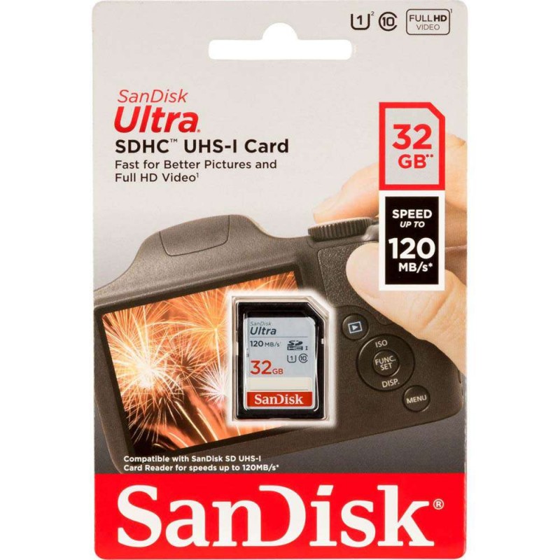 Memory card SanDisk Ultra SDHC UHS-I, 32GB, 120MB/s SDSDUN4-032G-GN6IN (D-722143)