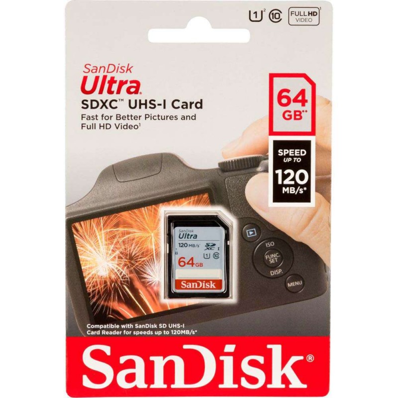 Spominska kartica SanDisk Ultra SDXC UHS-I, 64GB, 120MB/s SDSDUN4-064G-GN6IN (D-720603)