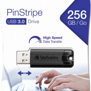 USB ključek Verbatim Store n Go 256GB Pinstripe, 3.0 črn