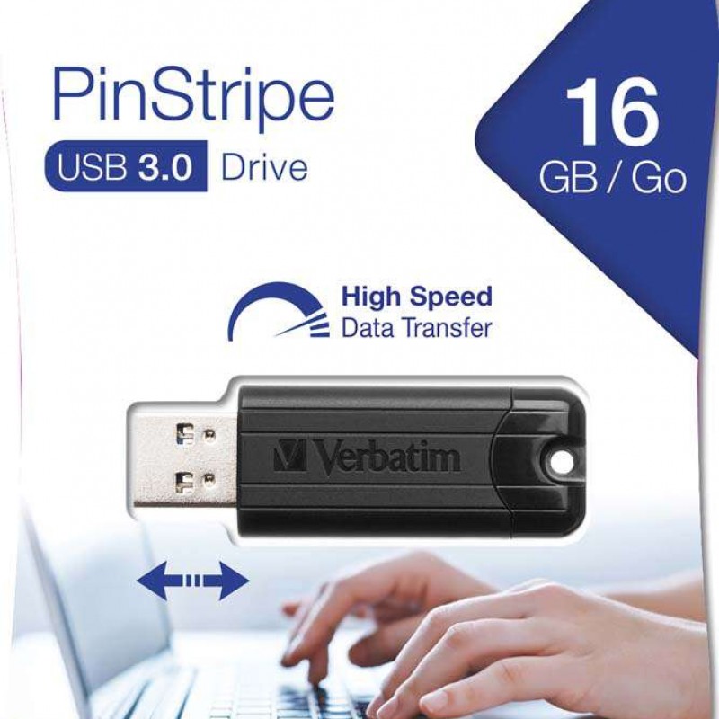 Verbatim Store n Go 16GB Pinstripe USB 3.0 black Verbatim D-198956