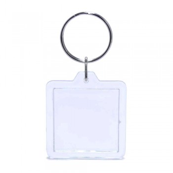 Kvadratni akrilni obesek za ključe, 4x4 cm