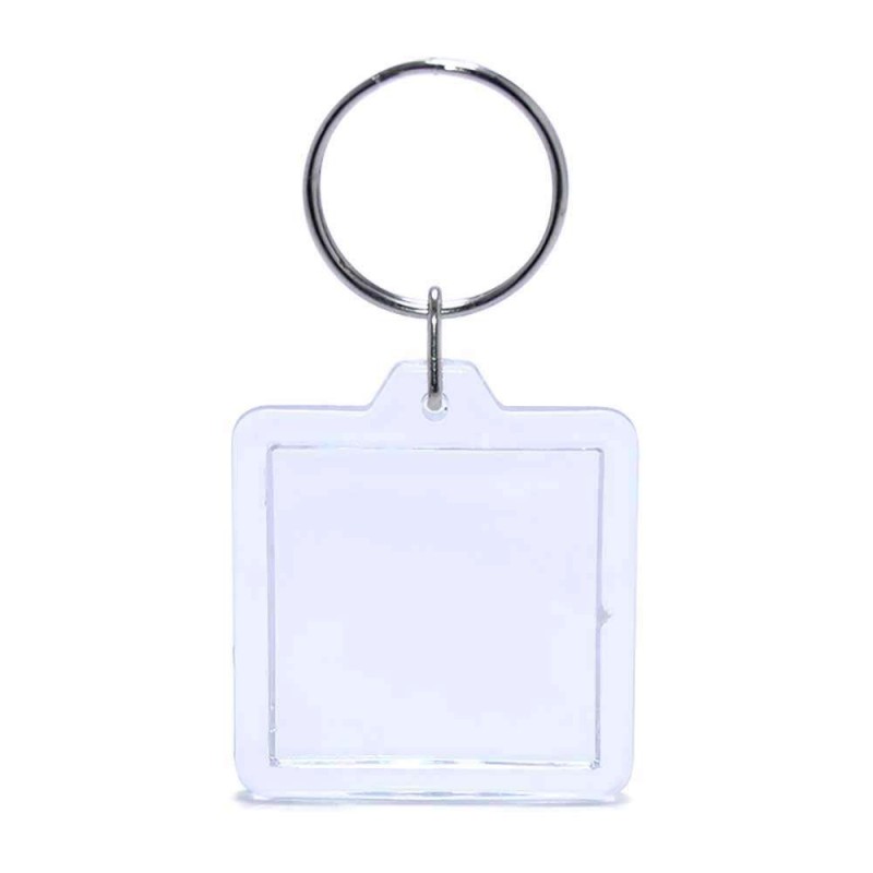 Square Blank Acrylic Keyring Photo Keychain, 4x4cm ZEP F-100028-1