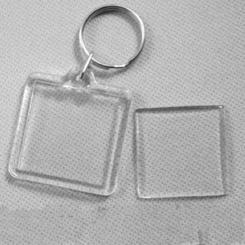 Square Blank Acrylic Keyring Photo Keychain with photo, 4x4cm