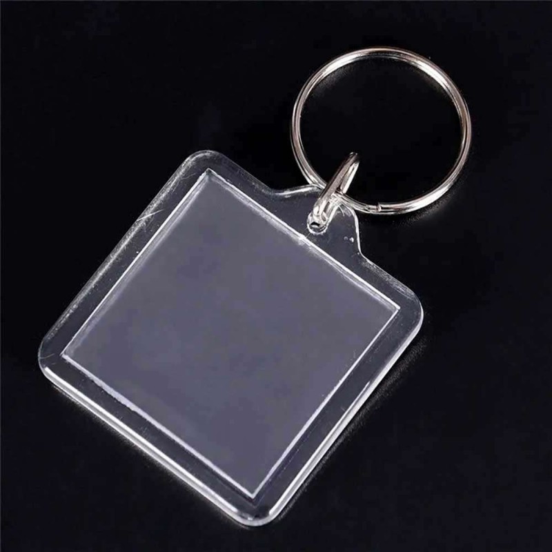 Square Blank Acrylic Keyring Photo Keychain, 4x4cm ZEP F-100028-1