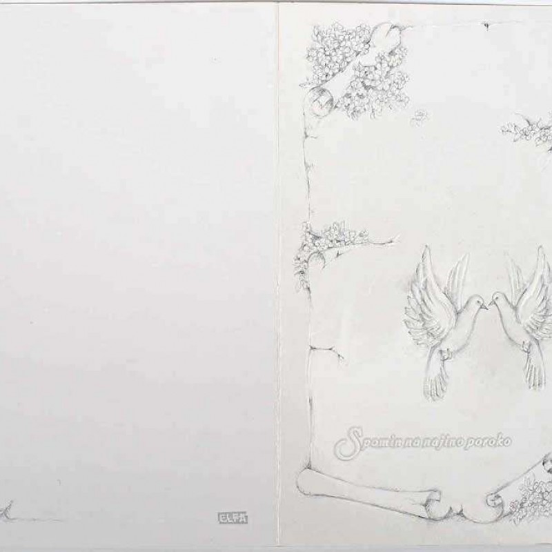 Mapa, zgibanka, album za 2 fotografiji 13x18 cm, Spomin na najino poroko (F-MAPA-1-2-BSP)