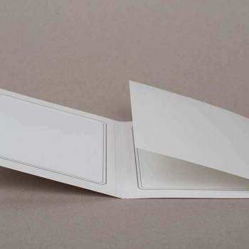 Mapa, zgibanka, album za 3 fotografije 13x18 cm, bela, siva srebrna obroba