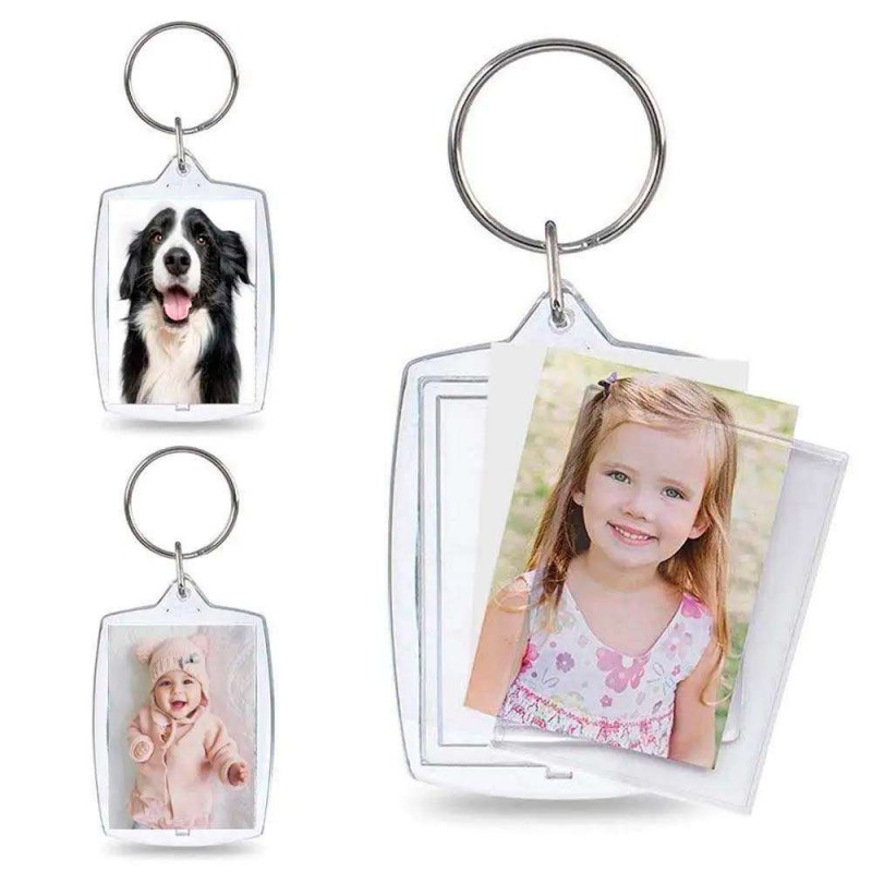 Pravokotni akrilni obesek za ključe, 4x5,5 cm (F-100017-1)