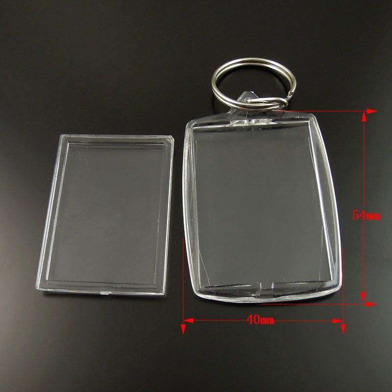 Rectangular Blank Acrylic Keyring Photo Keychain, 4x5,5cm ZEP F-100017-1